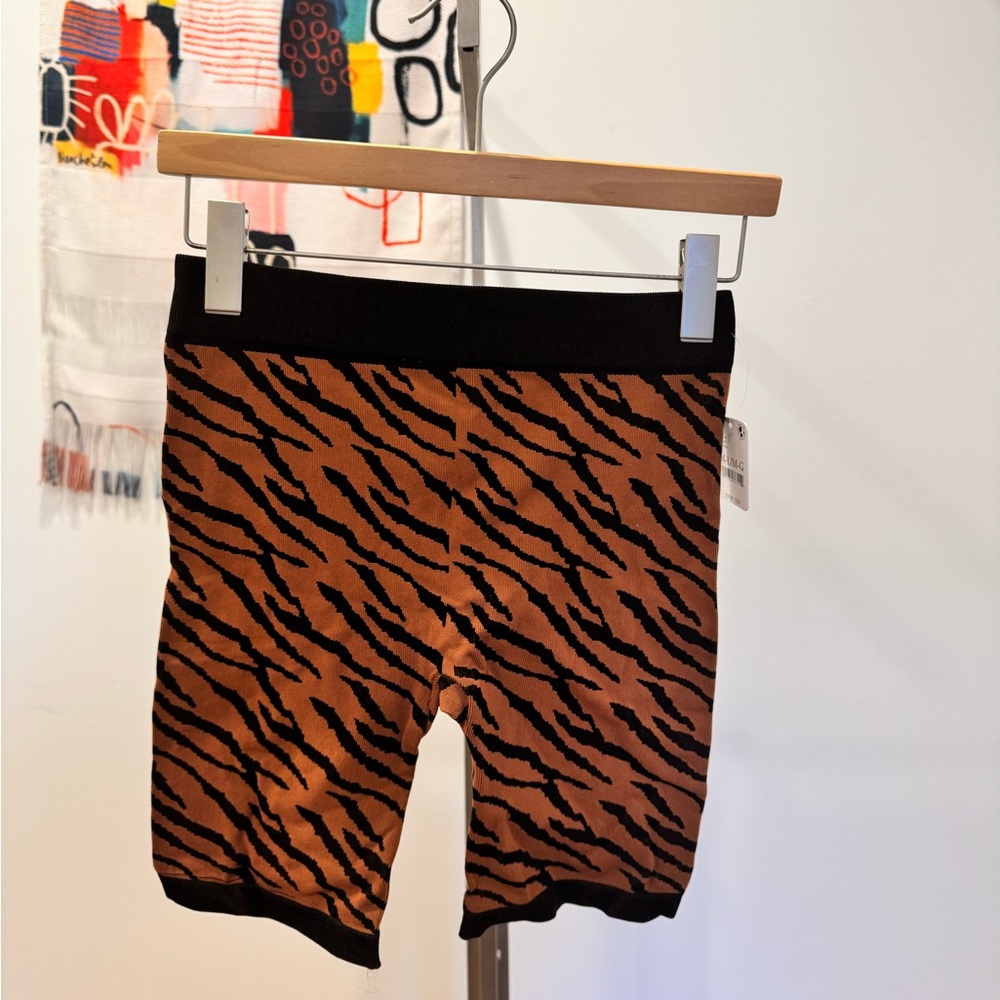 FREE PEOPLE Tiger Print Biker Shorts